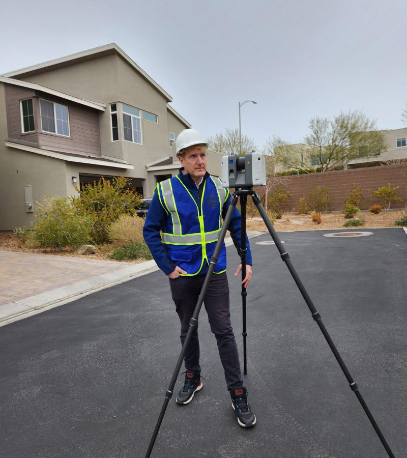Team collaborating on as-built drawings using LiDAR technology
