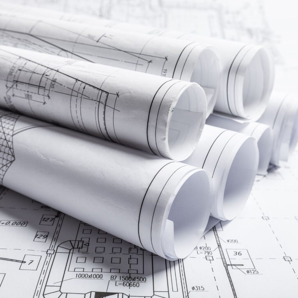 Rolled-up as-built drawings created from 3D laser scanning for commercial renovation documentation