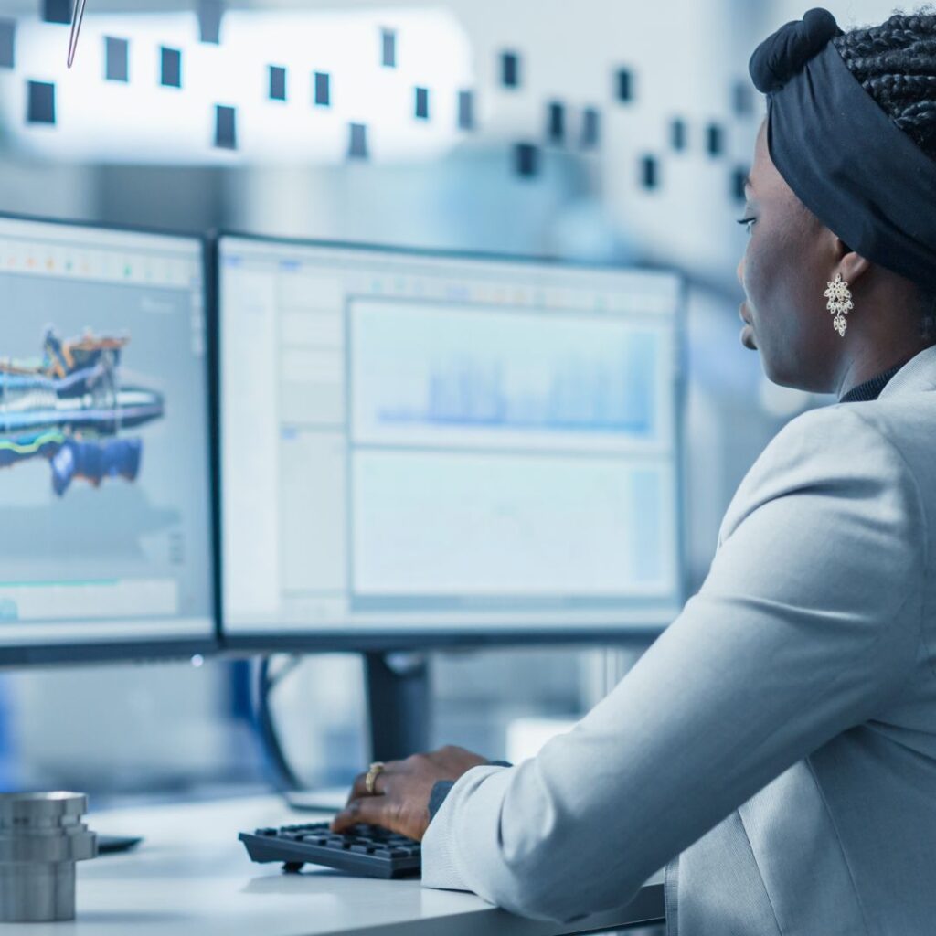 woman design image on CAD software