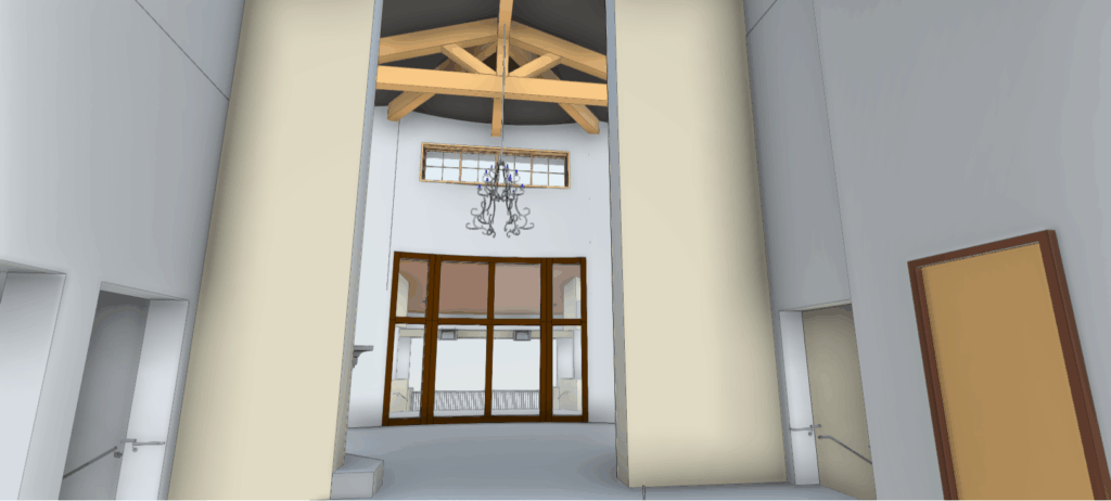 Revit BIM model of existing country club generated from LiDAR 3D scanning data