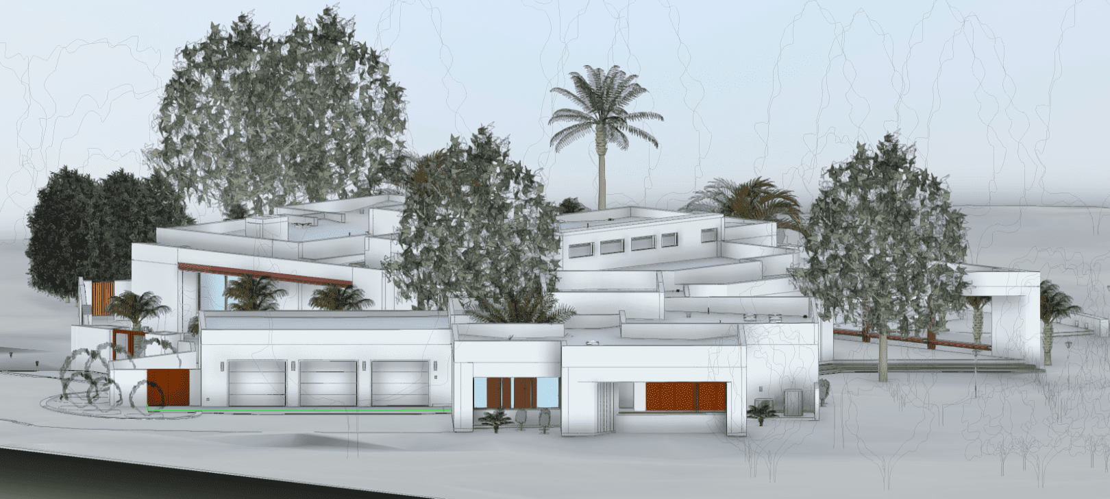 Overall view of a high-end home captured with 3D laser scanning for BIM modeling and as-built documentation.