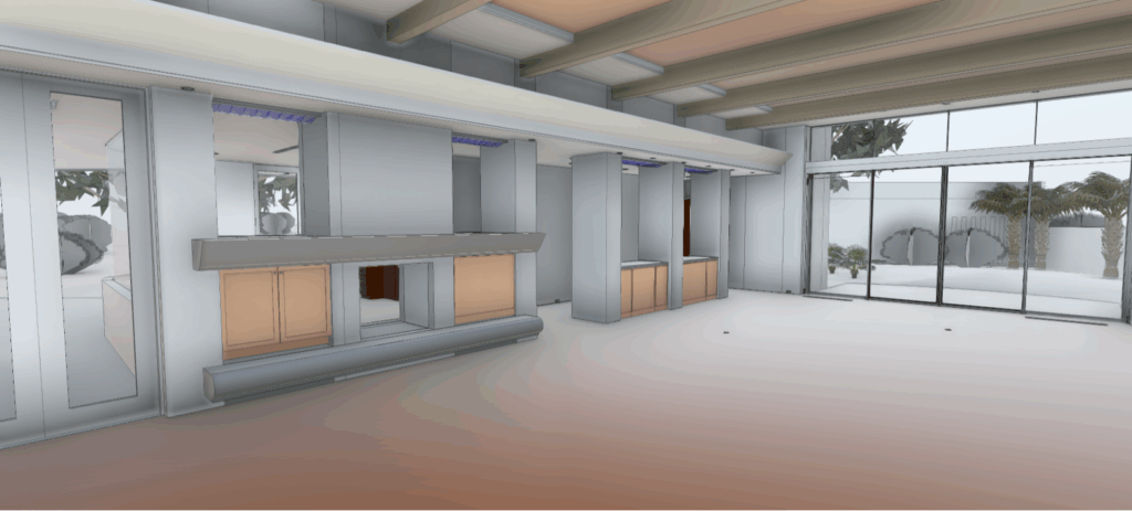 Custom luxury home BIM model in North Scottsdale aligned with registered point cloud for high-end remodel coordination