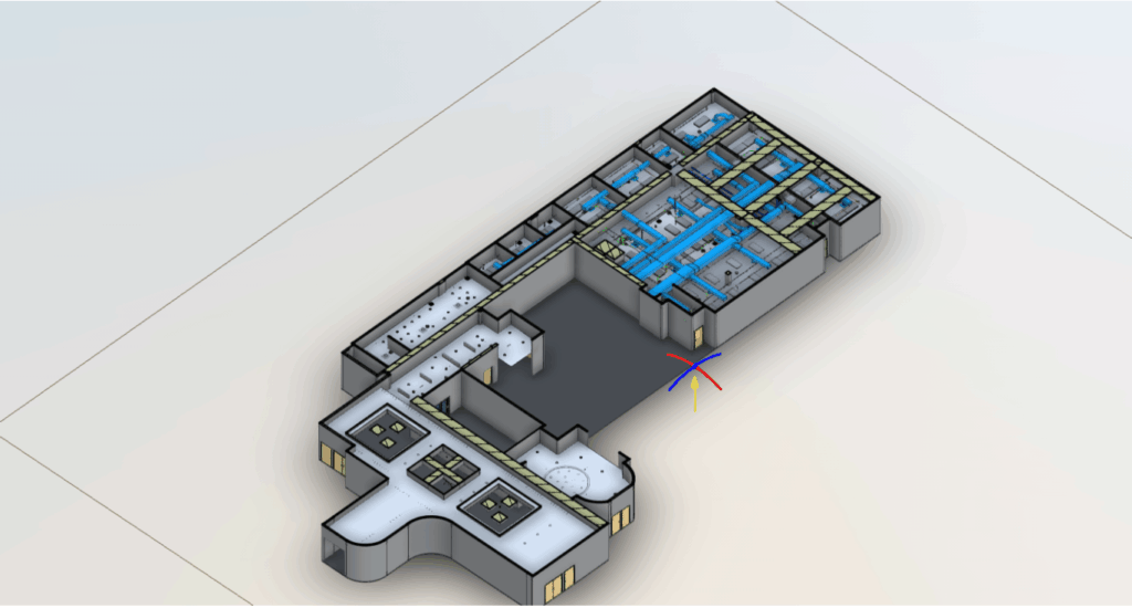 Hotel MEP BIM model created from 3D laser scanning for commercial renovation and coordination