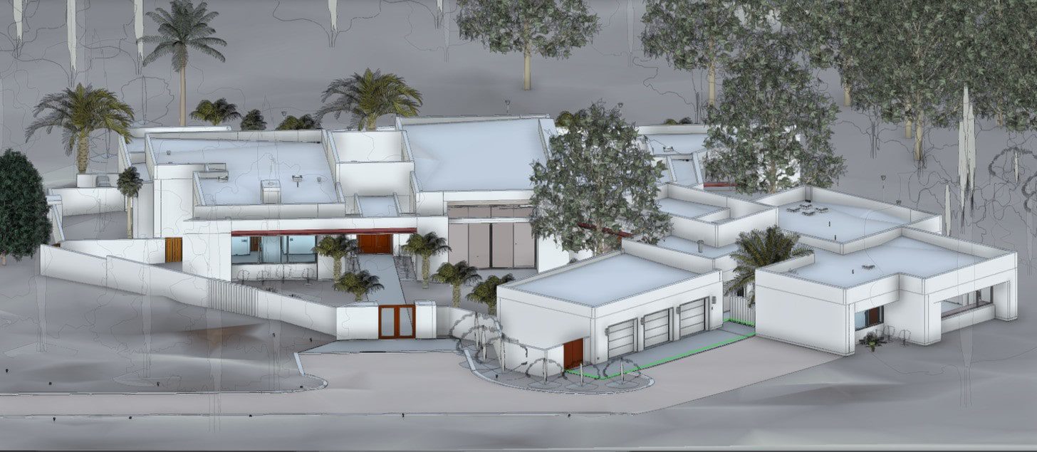 BIM model of a high-end home in Houston, TX created from 3D laser scanning for accurate as-built documentation.