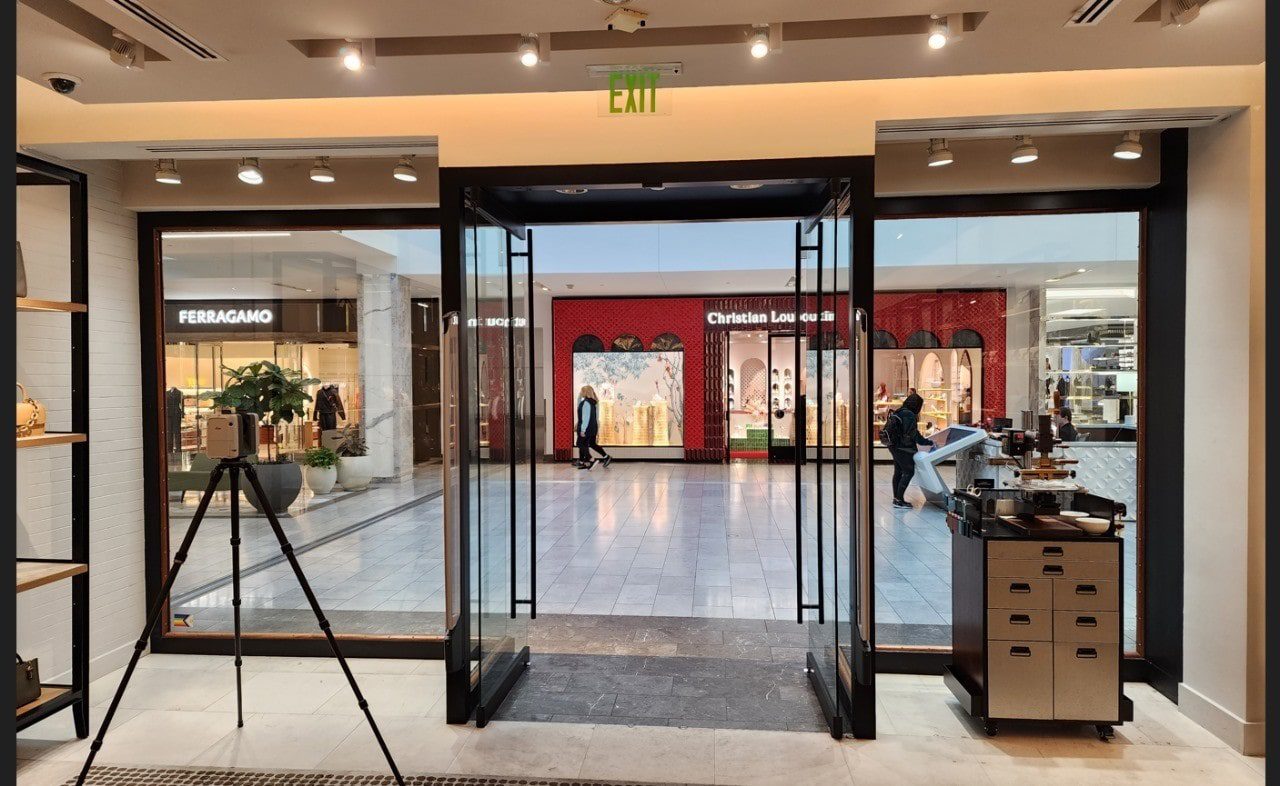 “3D laser scanning inside a retail space to capture accurate as-built conditions for BIM modeling in Denver.