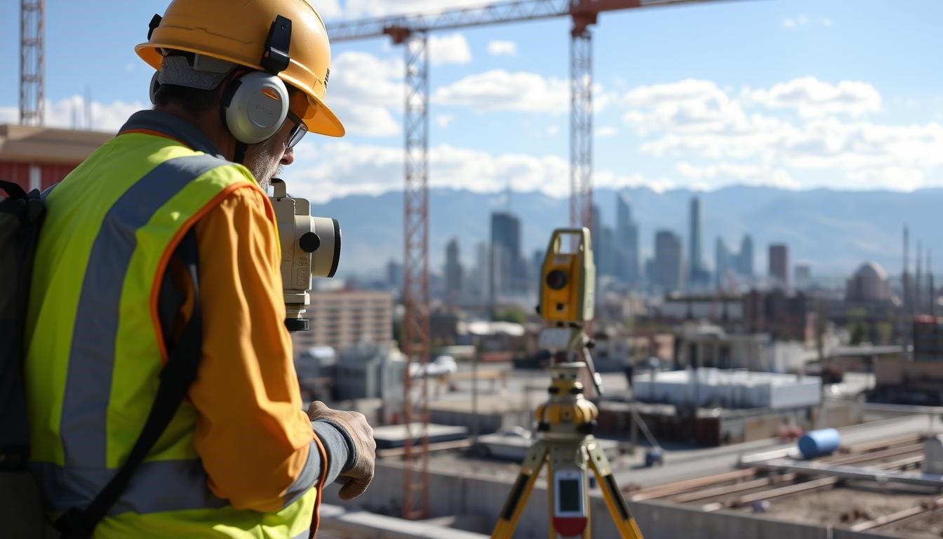 LiDAR scanning services Los Angeles – Accurate Building 3D laser scanning a construction site with the Phoenix skyline in the background for as-built documentation.
