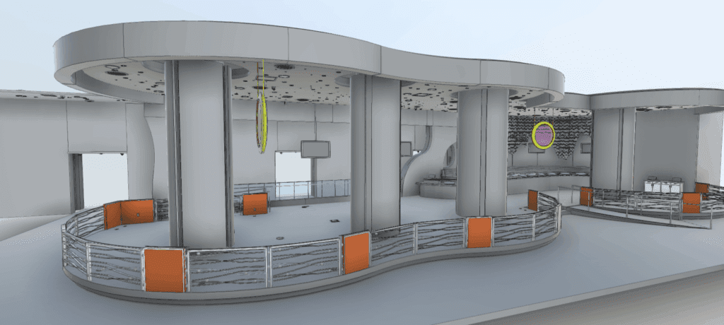 Las Vegas hotel casino bar BIM model created from 3D laser scanning for commercial renovation documentation
