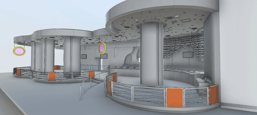 Las Vegas hotel casino bar BIM model created from 3D laser scanning for commercial renovation documentation