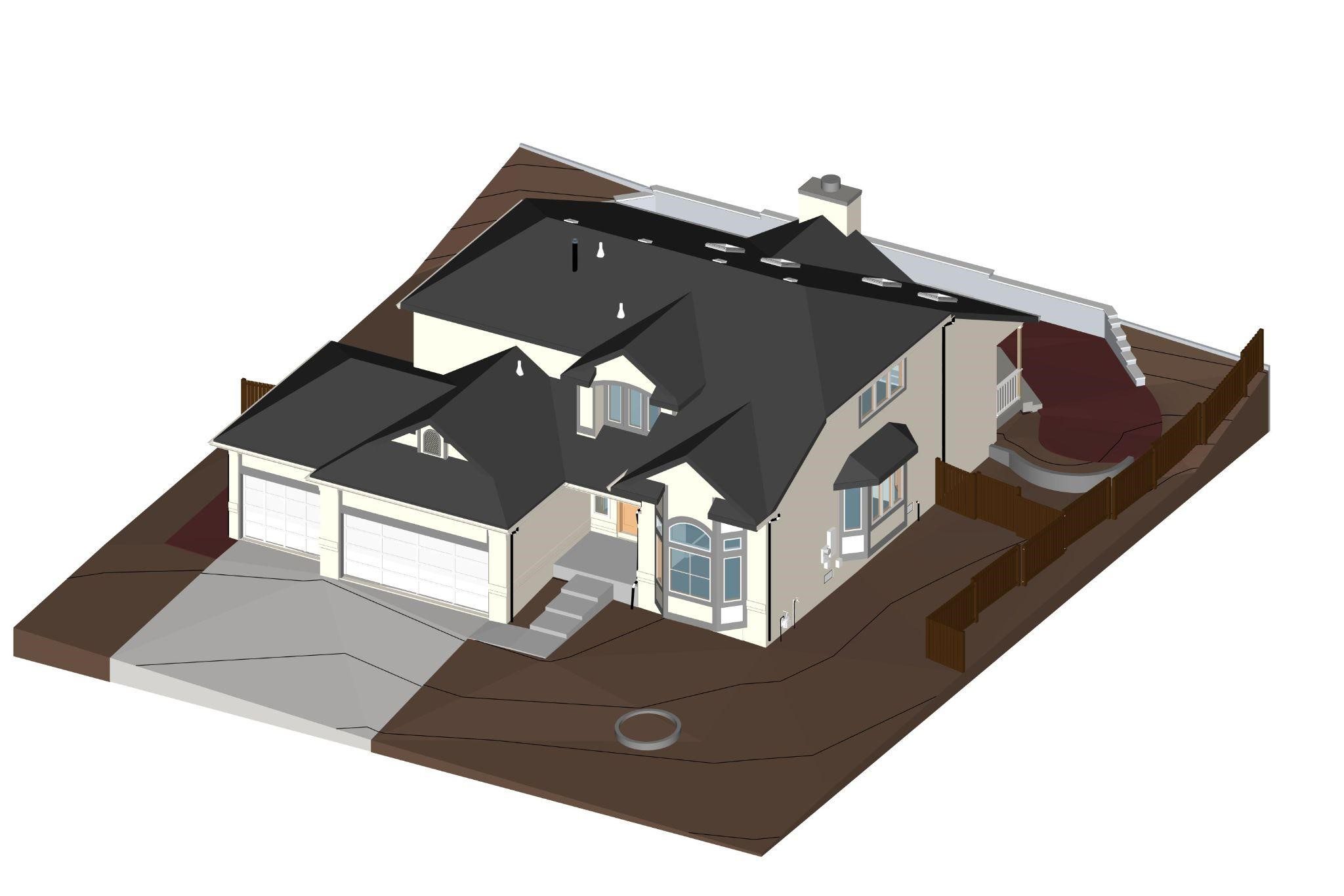 3D BIM model of residential home created from LiDAR laser scanning data