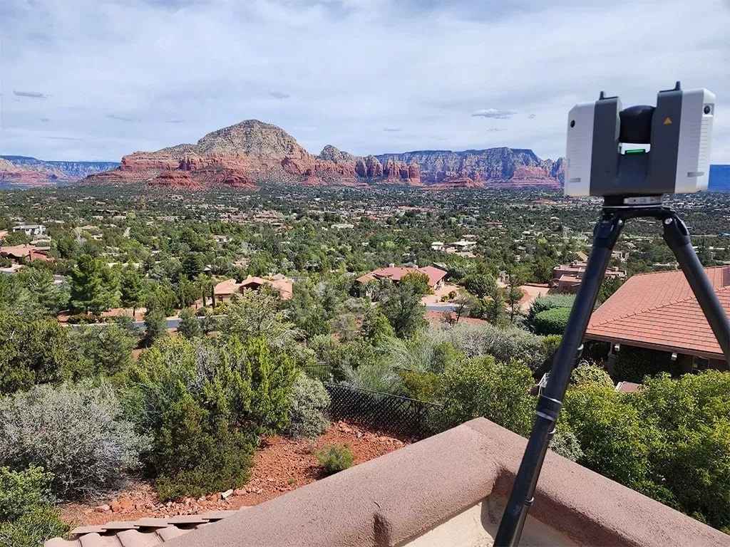 LiDAR scanner rooftop scan Phoenix Sedona AZ — as-built documentation for BIM and renovation