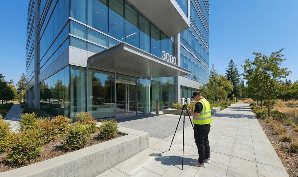 How to get as-built drawings using 3D laser scanning outside a commercial building for accurate documentation
