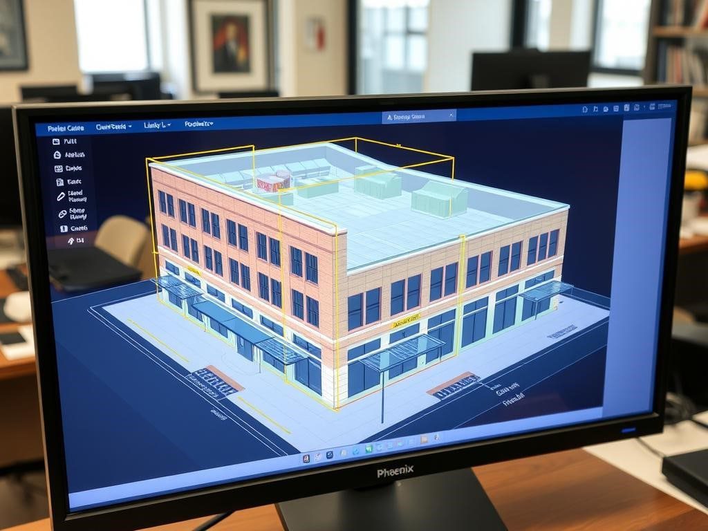 Scan-to-BIM Revit model created from LiDAR point cloud Phoenix AZ — as-built documentation