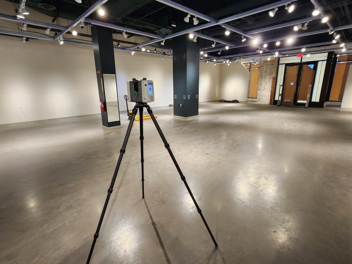 3D laser scanning a retail space in Austin, TX for accurate as-built documentation and BIM modeling.