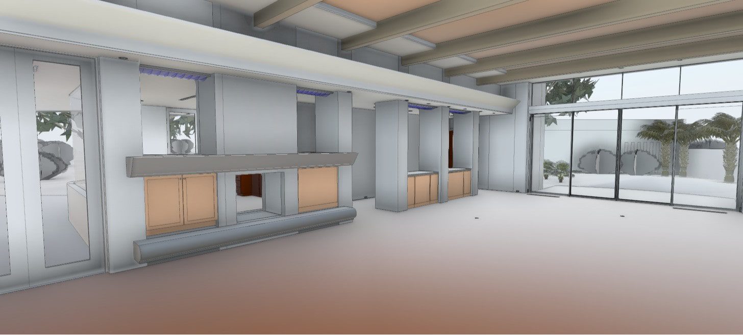 BIM model of a high-end home interior in Houston, TX created from 3D laser scanning for as-built documentation.