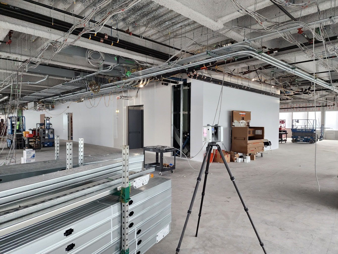 3D laser scanning a construction site in Salt Lake City, UT for accurate as-built documentation and progress verification.