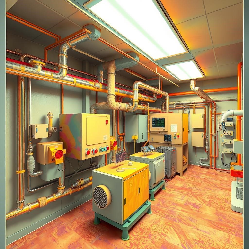 MEP equipment prepared for 3D laser scanning to capture accurate as-built data and system documentation.