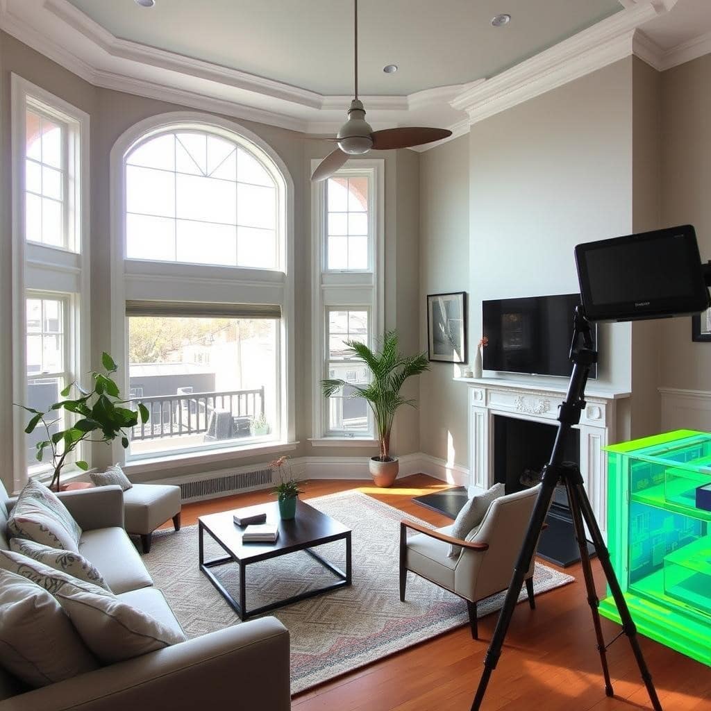 Creating a virtual walkthrough from 3D laser scan data for as-built documentation and client visualization.