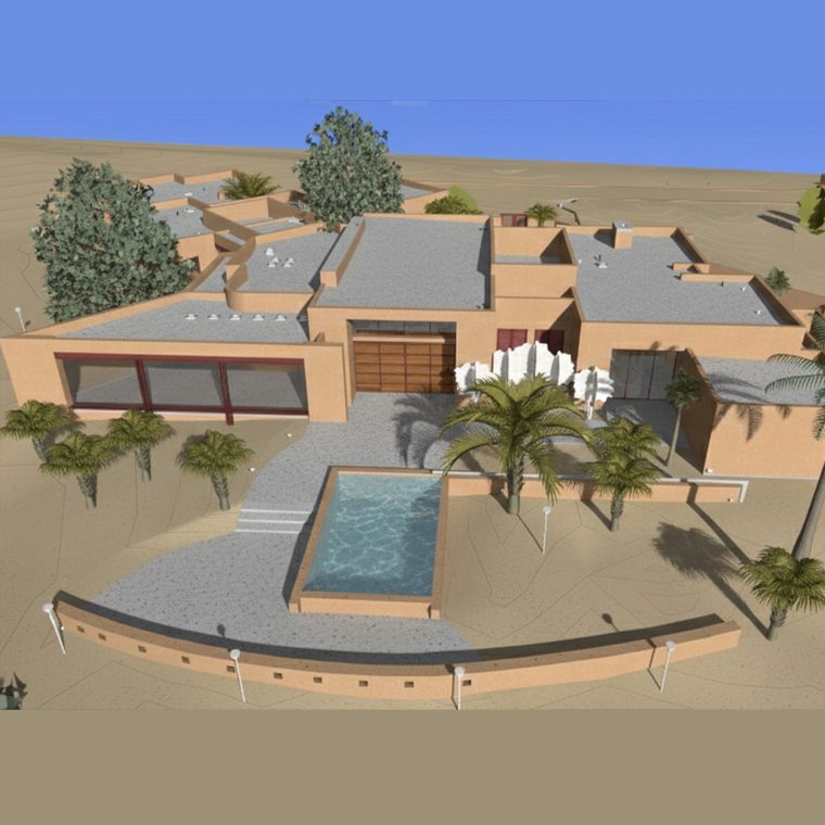 BIM model of a luxury home in Paradise Valley, Arizona created from 3D laser scanning for accurate as-built documentation.